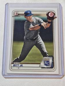 lot 194 image: Bobby Witt Jr. 2020 1st Bowman #BP-25 - Kansas City Royals Baseball Card
