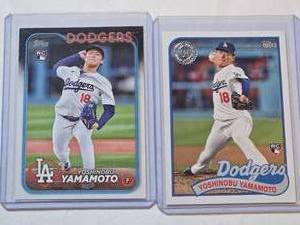 lot 208 image: Lot of 2 Yoshinobu Yamamoto Rookie Cards