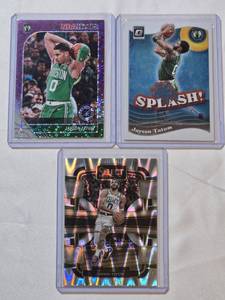 lot 215 image: Lot of 3 Jayson Tatum Basketball Cards including Panini Select Prizm and NBA Hoops Holo