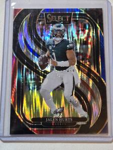 lot 227 image: Jalen Hurts 2024 Panini Select Prizm #165 - Philadelphia Eagles Football Card