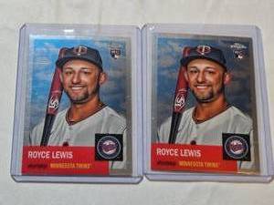 lot 235 image: Lot of 2 Royce Lewis Rookie Topps Chrome Cards - Minnesota Twins