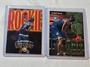 lot 239 image: Lot of 2 Kevin Garnett Basketball Rookie Cards