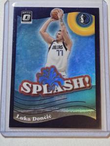 lot 240 image: Luka Doncic 2023-24 Panini Donruss Optic Purple Prizm #5 - Dallas Mavericks Basketball Card