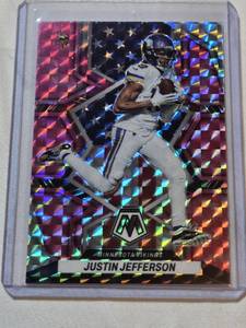 lot 263 image: Justin Jefferson 2022 Panini Mosaic Pink Mosaic Prizm #264 - Minnesota Vikings Football Card