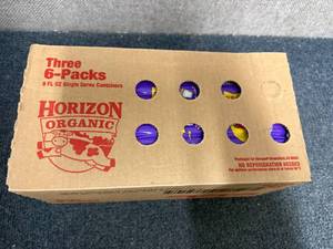 lot 181 image: 3 X 6Ct Packs Of Horizon Organic Vanilla Milk