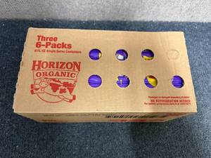 lot 182 image: 3 X 6Ct Packs Of Horizon Organic Vanilla Milk