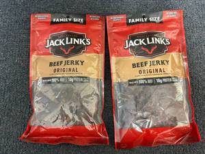 lot 195 image: 2 Family Sized Bags Of Jack Links Beef Jerky