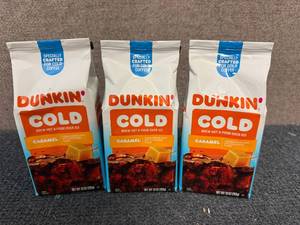 lot 163 image: 3 Packs Of Dunkin Cold Caramel Coffee