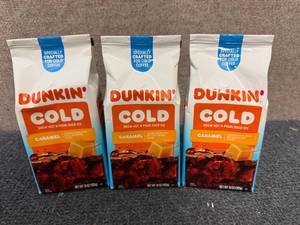 lot 164 image: 3 Packs Of Dunkin Cold Caramel Coffee