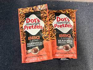 lot 131 image: 2 Bags Of Bbq Dots Pretzels