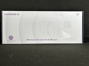 lot 212 image: KM203-D Wireless Keyboard & Mouse - 2.4G USB Receiver Included - Keyboard with Holder