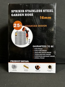 lot 225 image: Stainless Steel Garden Hose - 25 ft, 16 mm, Advanced Design