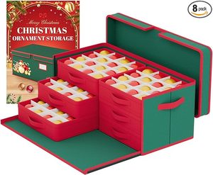 lot 230 image: Christmas Ornament Storage Set - RedGreen 3-Pack