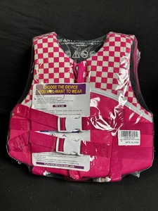 lot 251 image: Infant Swim Vest Pink Checkered - Size S - Model X004G XMHG3 - Made in China