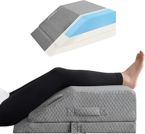 lot 260 image: Item #30594 - Adjustable Memory Foam Wedge Pillow for Swelling, Gray Diamond Fabric - 3-Piece Lot