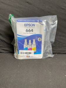 lot A-324 image: EPSON 664 Ink Bottle Set for EcoTank ET Series - Cyan, Magenta, Yellow (70ml)