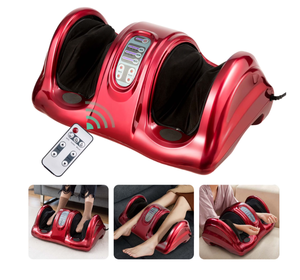 lot 32 image: Costway Shiatsu Foot Massager Kneading and Rolling Leg Calf Ankle with Remote Red