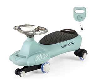 lot 100 image: CostwayWiggle Car with Hauling Rope and Under-Seat Storage-Green