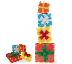 lot 200 image: COSTWAY CM25232 4 Ft Stackable Gift Boxes Set