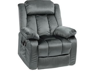 lot 11 image: HOMCOM Power Lift Recliner Chair for Elderly, Electric Lift Chair with Massage and Heat, Remote Control, Gray