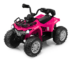 lot 59 image: Costway - 12V Kids Ride On ATV Electric 4-Wheeler Quad 2 Speeds with Mp3 & Headlights - Pink