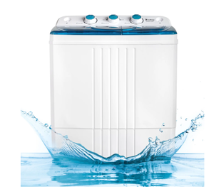 lot 74 image: UbesGoo Compact Twin Tub Portable Mini Washing Machine 20lbs Total Washing Machine WDrain Pump,Blue