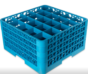 lot 159 image: OptiClean� 25-Compartment Divided Glass Rack with 4 Extenders 10.3 - Carlisle Blue