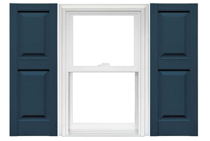 lot 168 image: Mid America Raised Panel Vinyl Shutters (1 Pair) - 14.75 x 47 036 Classic Blue