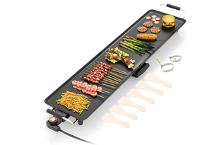 lot 221 image: DORTALA 35 Electric Griddle, Portable Teppanyaki Grill for 8-10 Person with Thermostat Control, Removable Drip Tray, Nonstick Countertop BBQ Flat Top Grill for Indoor & Outdoor