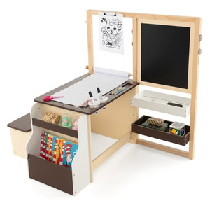 lot 302 image: Costway Multifunctional Art Center for Kids with Adjustable Easel and Storage TM10078CF