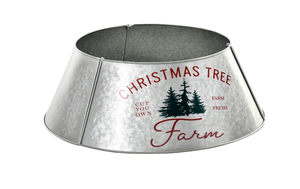 lot 316 image: HOMCOM Christmas Tree Collar, Steel Tree Ring Skirt, Home Xmas Decoration for Christmas Tree, 26 x 26 x 9, Silver
