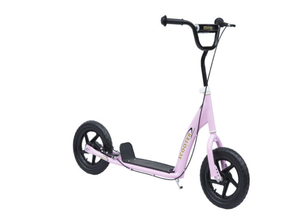 lot 322 image: HOMCOM Kick Scooter for Kids 5-12 Years Old with Adjustable Height Handlebar, Non-slip Footplate, Big Wheels, Rear Brake, Pink