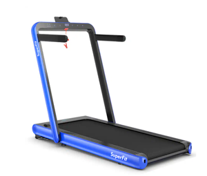 lot 14 image: Costway - 4.75HP 2 In 1 Folding Treadmill WRemote APP Control - Navy