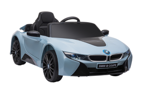 lot 15 image: Aosom Licensed BMW I8 Coupe 6V Electric Car, Kids Ride-On Car, Battery Powered Toy with Remote Control Music Horn Lights Suspension for 37-96months Old, Blue