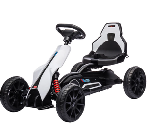 lot 84 image: Aosom 12V Electric Go Kart for Kids w Adjustable Speed, White