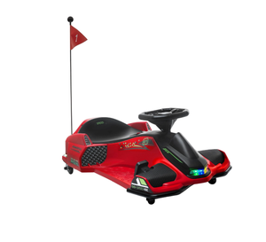 lot 85 image: Aosom 12V Electric Drifting Go Kart w Slow Start, Music, Lights, Red