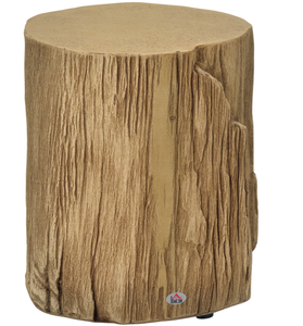 lot 231 image: HOMCOM 17 Tall Tree Stump End Table, Concrete Sofa Side Table for Indoor and Outdoor Use, Garden Stool