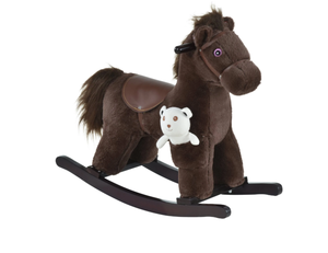 lot 245 image: Qaba Kids Plush Ride-On Rocking Horse with Bear Toy