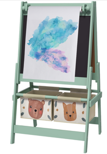 lot 249 image: Qaba Art Easel for Kids with Paper Roll, Blackboard, Whiteboard, Storage