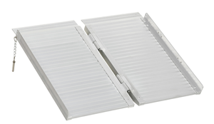 lot 328 image: HOMCOM Textured Aluminum Portable Wheelchair Ramp for Home, Steps, Doorways, Foldable Handicap Ramp 2, Threshold Ramp