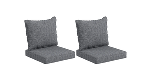 lot 333 image: Outsunny 4-Piece Seat Cushion Pillows Replacement, Patio Chair Cushions Set with Back for Indoor Outdoor, Grey  Aosom Canada
