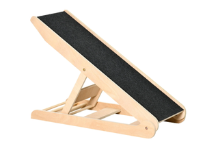 lot 338 image: Pawhut Height Adjustable Pet Ramp with Non-Slip Carpet Surfaces