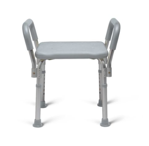 lot 407 image: Medline Knockdown Shower Chair With Arms Aluminum Gray