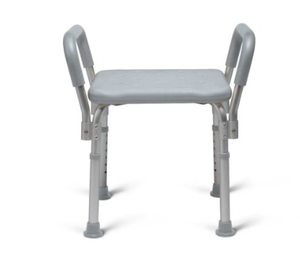 lot 410 image: Medline Knockdown Shower Chair With Arms Aluminum Gray
