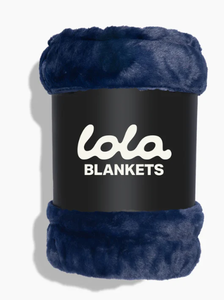 lot 9 image: The Lola Blanket XL (80 X 90 inches) Navy Blue