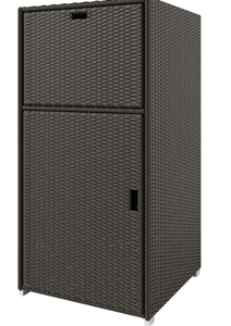 lot 18 image: Outsunny Outdoor Towel Rack for Pool w Drawer & Cabinet, Dark Brown