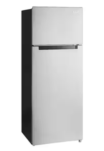 lot 28 image: Vissani 7.2 cu. ft. Top Freezer Refrigerator in Stainless Steel Look