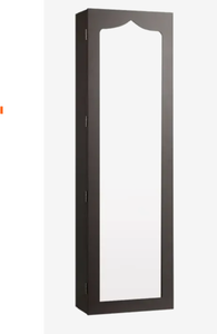 lot 52 image: Giantex Door Hanging Mirror Jewelry Armoire with Full Length Mirror and 6 Drawers