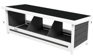 lot 347 image: PawHut Wood Nesting Boxes Chicken Coop Accessories for Up to 3 Chickens, with Asphalt Roof, Gray