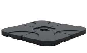 lot 352 image: Outsunny 4 Piece Cantilever Patio Umbrella Base Weight Set, Outdoor Offset Umbrella Stand Weight, 195 lb Capacity Sand or 60 Liter Capacity Water, Black